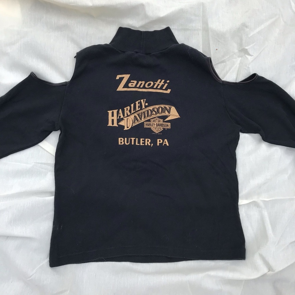 Vintage Harley Davidson black low turtle neck Tshirt long sleeved - Picture 13 of 13